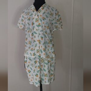 Uniqlo Orange and Green Floral Pijamas